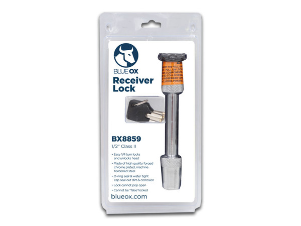 BlueOx Receiver Lock, 1/2 - Class Ii, 1 1/4 X 1 1/4 Rcvrs BX8859 - Blue Ox