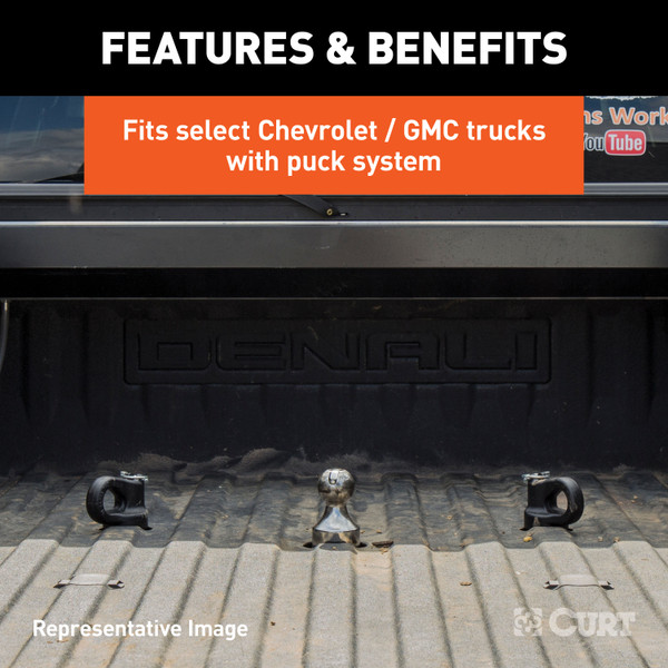 CURT OEM Puck System 3" Gooseneck Ball, Chevrolet, Ford, GMC, Nissan, Ram (38K) Gooseneck Trailer Hitch Ball