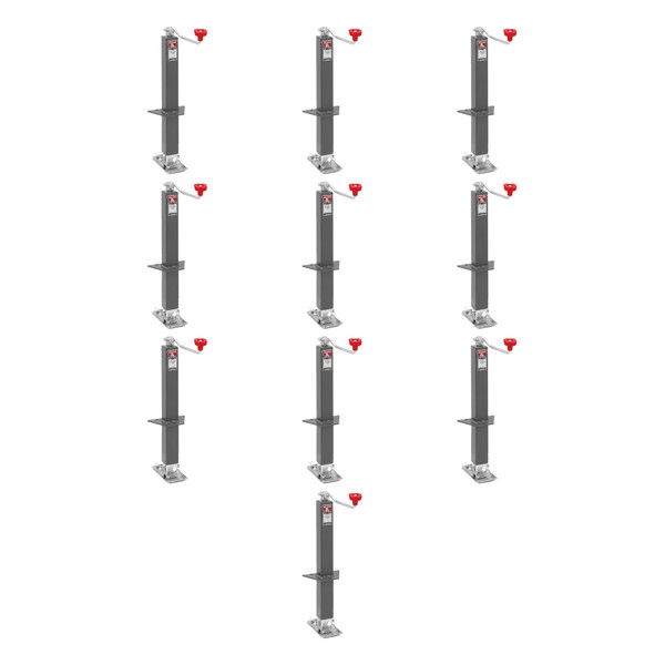 BULLDOG (10-Pack) Square Trailer Jack, A-Frame, 5,000 lbs. Support Capacity, Topwind, Bolt-On, 15 Inch Travel - Bulldog