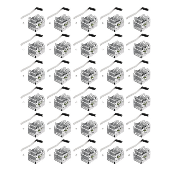 Fulton (30-Pack) Trailer Winch, Two-Speed, 2,000 lbs. Capacity, No Strap, 6.25 Inch Handle, Silver - Fulton