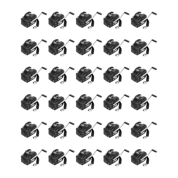Fulton (30-Pack) Trailer Winch, Two-Speed, 3,200 lbs. Capacity, 20 Foot Strap, 10 Inch Handle, Black Cover - Fulton