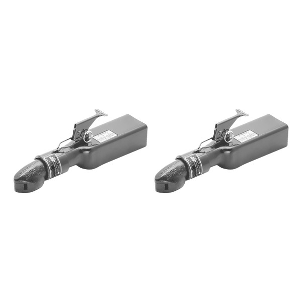 BULLDOG (2-Pack) Collar-Lok Straight Coupler, 2 Inch Diameter, High Profile Latch, 7,000 lbs. Capacity, 3 Inch Channel Width, Gray - Bulldog