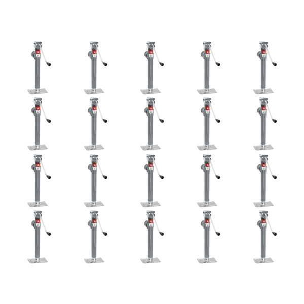 BULLDOG (20-Pack) Round Trailer Jack, Side Mount, 7,000 lbs. Lift Capacity, Sidewind, Weld-On, 15 Inch Travel - Bulldog