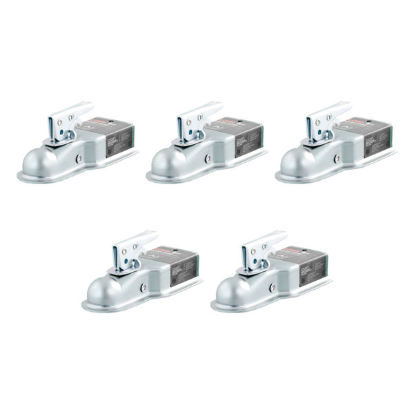 CURT (5-Pack) 1-7/8" Straight-Tongue Coupler with Posi-Lock (3" Channel, 2,000 lbs, Zinc) - CURT