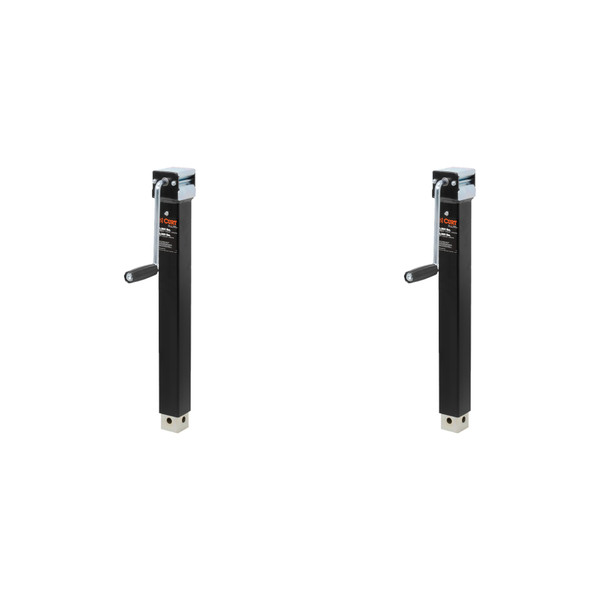 CURT (2-Pack) Direct-Weld Square Jack with Side Handle (5,000 lbs, 15" Travel) - CURT