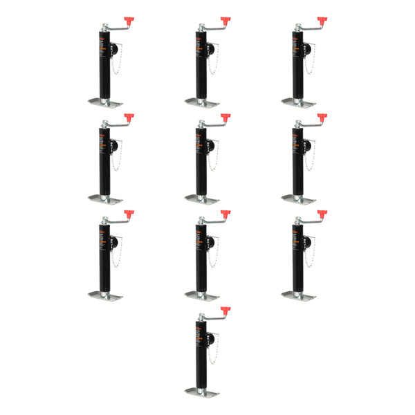 CURT (10-Pack) Pipe-Mount Swivel Trailer Jack with Top Handle (5,000 lbs, 10" Travel) - CURT