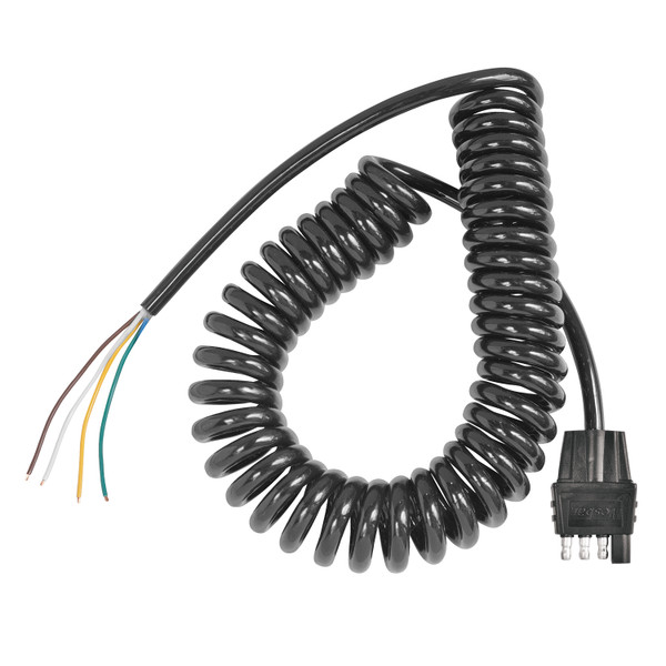 Wesbar Wiring Connector, 4-Way Flat Trailer End, 11 ft. Length Wire - Wesbar