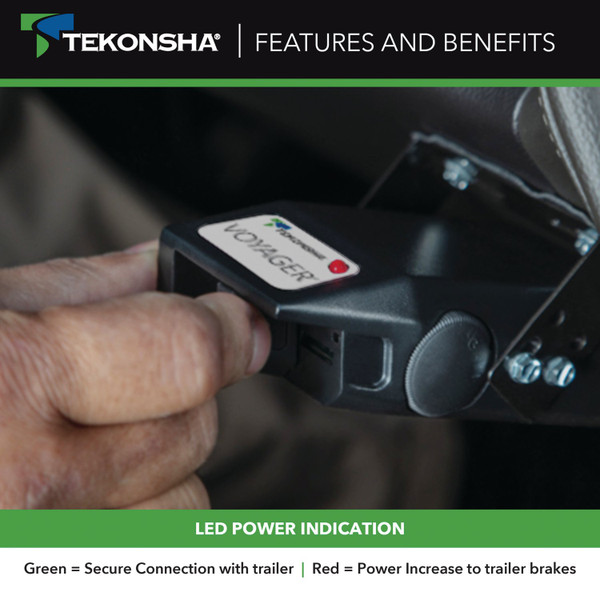 Tekonsha Voyager  Proportional Brake Controller for Trailers with 1-4 Axles, Black