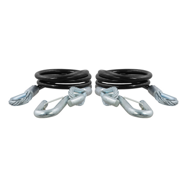 CURT 44-1/2" Safety Cables with 2 Snap Hooks (5,000 lbs, Vinyl-Coated, 2-Pack) Trailer Hitch - CURT