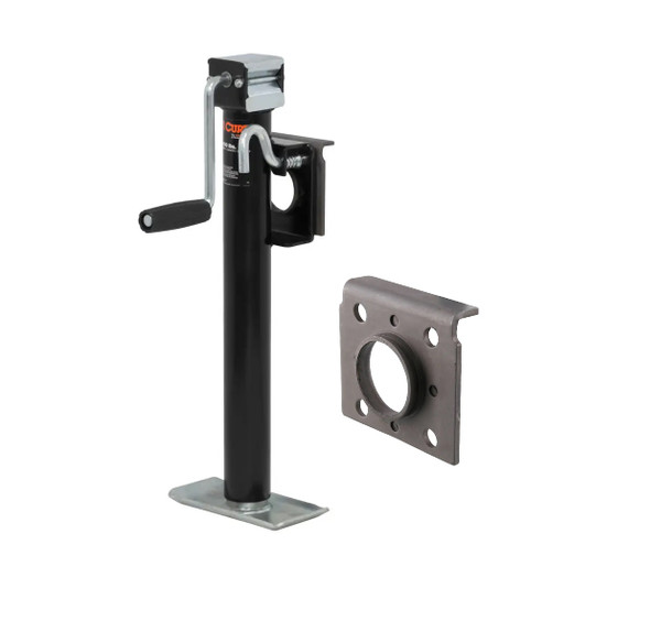 CURT Bracket-Mount Swivel Jack with Top Handle (2,000 lbs, 15" Travel) Trailer Jack - CURT
