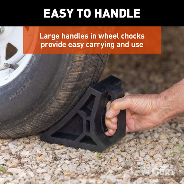 CURT 22803 HD Wheel Chock with Mounting Bracket