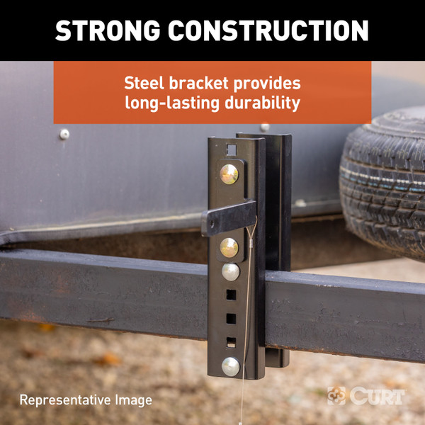 CURT 22803 HD Wheel Chock with Mounting Bracket