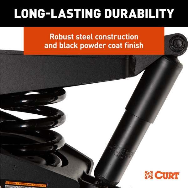 CURT 2024044568 Helux Coil-Spring 5th Wheel Pin Box, 2,600 lbs. Pin Weight, 18,000 lbs. Weight Capacity