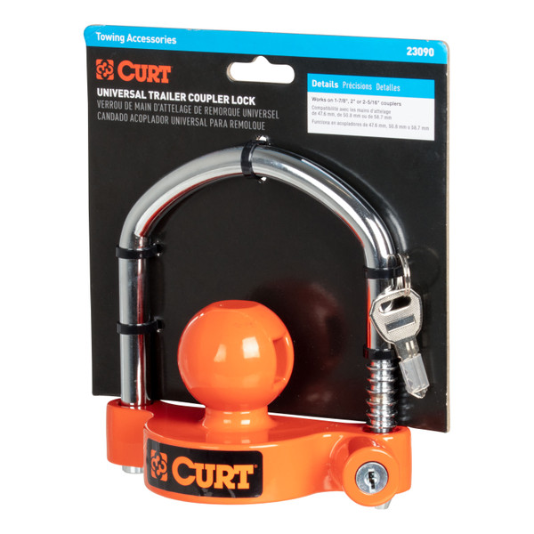 CURT Universal Trailer Coupler Lock, Keyed Alike 23090-KA