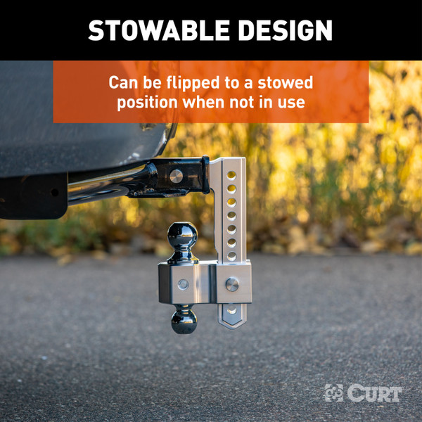 CURT AlumaLite Adjustable Aluminum Hitch with Dual Ball, 9-1/2" Drop