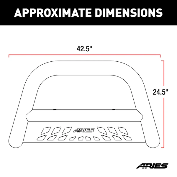 ARIES 3" Black Steel Bull Bar, Select Jeep Commander, Grand Cherokee Brush Guard