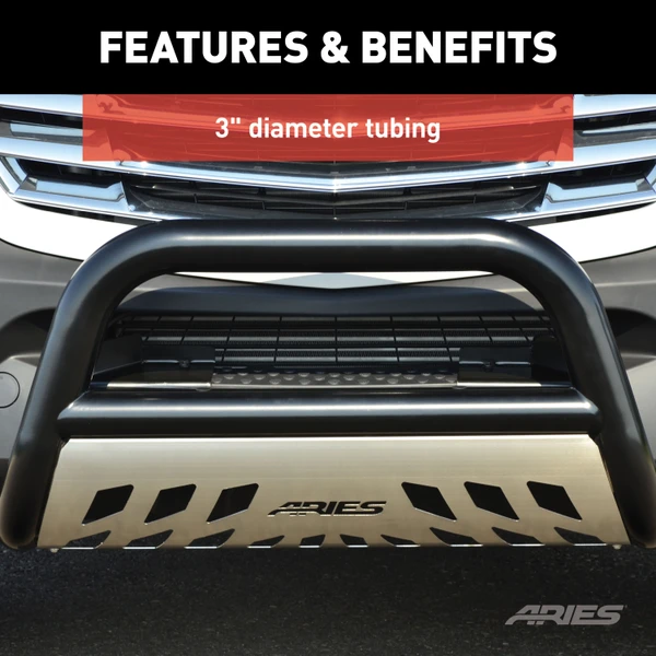 ARIES 3" Black Steel Bull Bar, Select Jeep Commander, Grand Cherokee Brush Guard