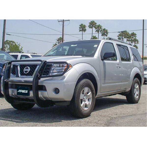 ARIES Black Steel Grille Guard, Select Nissan Frontier, Pathfinder Grille Guard