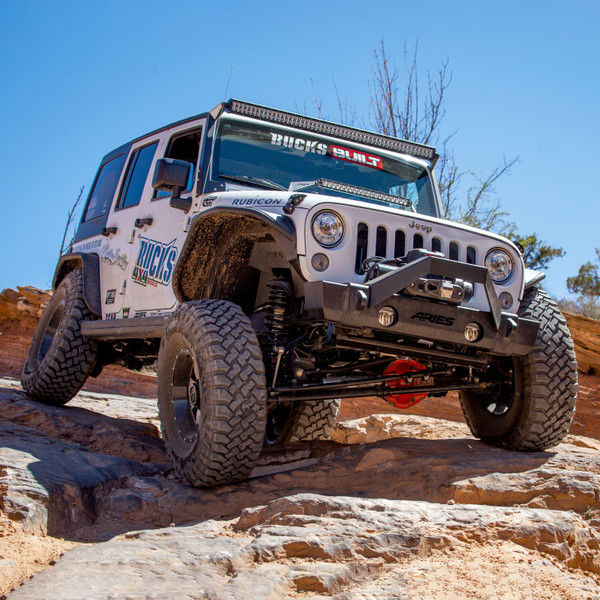 ARIES TrailCrusher Jeep Wrangler, Gladiator Steel Front Bumper Angular Brush Guard Bumper