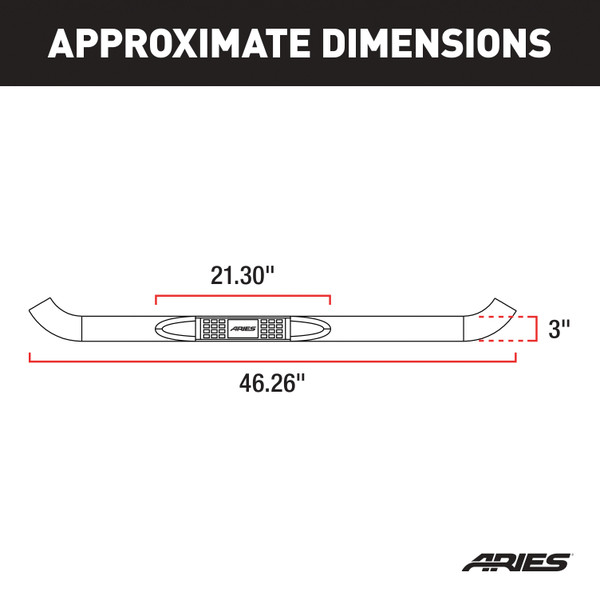 ARIES 3" Round Polished Stainless Side Bars, Select Jeep Wrangler YJ, TJ Step Nerf Bar Kit