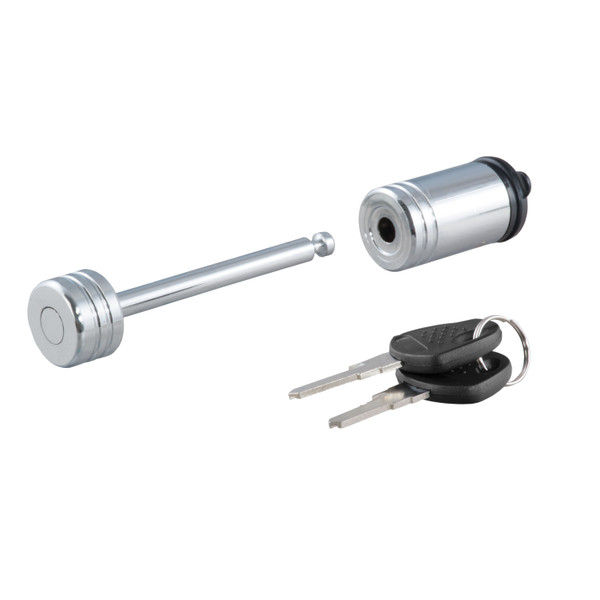 CURT Coupler Lock (1/4" Pin, 2-1/2" Latch Span, Barbell, Chrome) Trailer Hitch Lock - CURT