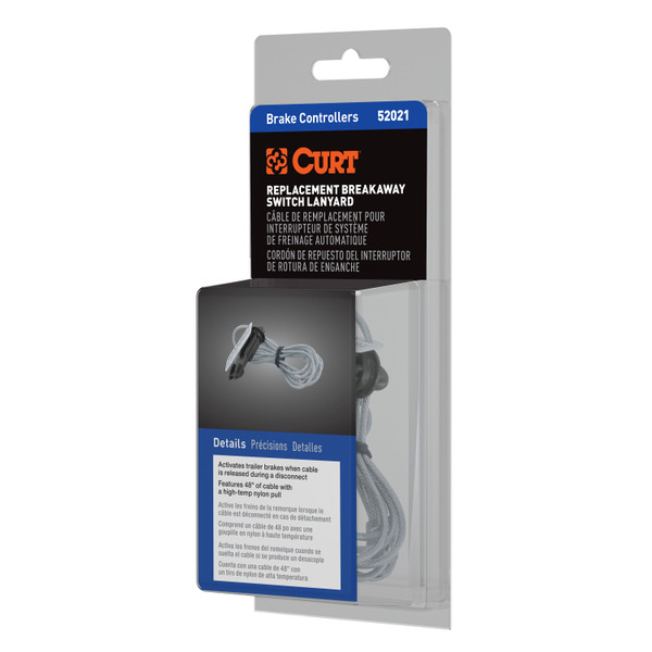 CURT Replacement Breakaway Switch Lanyard (Packaged) Electric Brake Control Connector