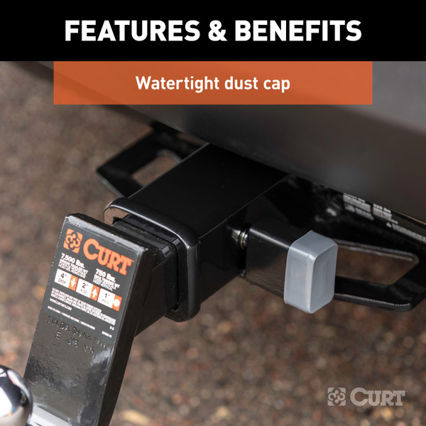 CURT 1/2" Hitch Lock with 5/8" Adapter (1-1/4" or 2" Receiver, Deadbolt, Chrome) Trailer Hitch Lock