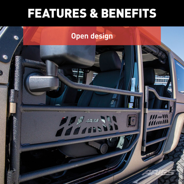 ARIES Jeep Wrangler JK Aluminum Front Tube Doors Door