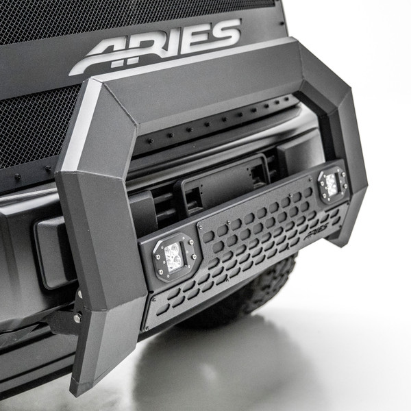 ARIES AdvantEDGE 5-1/2" Black Aluminum Bull Bar with Lights, Select Silverado, Sierra Brush Guard - ARIES