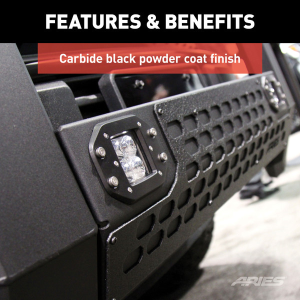 ARIES AdvantEDGE 5-1/2" Black Aluminum Bull Bar with Lights, Select Silverado, Sierra Brush Guard