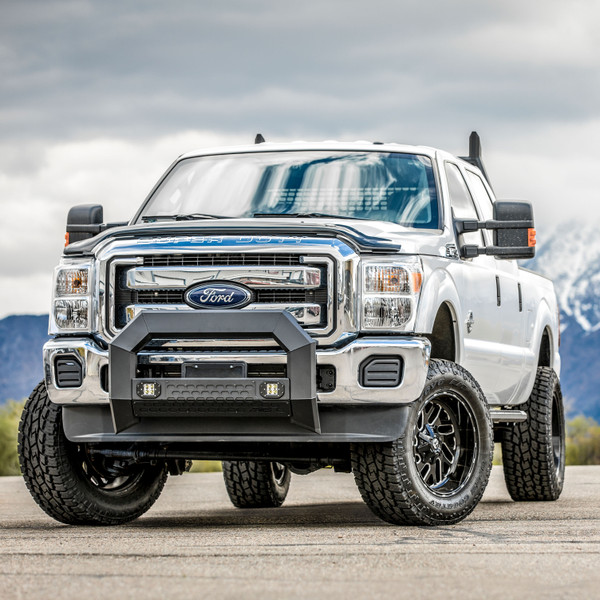 ARIES AdvantEDGE 5-1/2" Black Aluminum Bull Bar with Lights, Select Silverado, Sierra Brush Guard