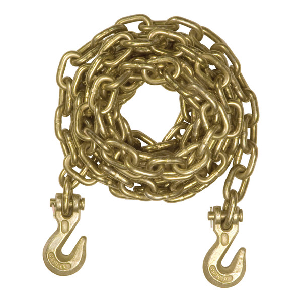 CURT 16' Transport Binder Safety Chain with 2 Clevis Hooks (18,800 lbs, Yellow Zinc) Trailer Hitch - CURT