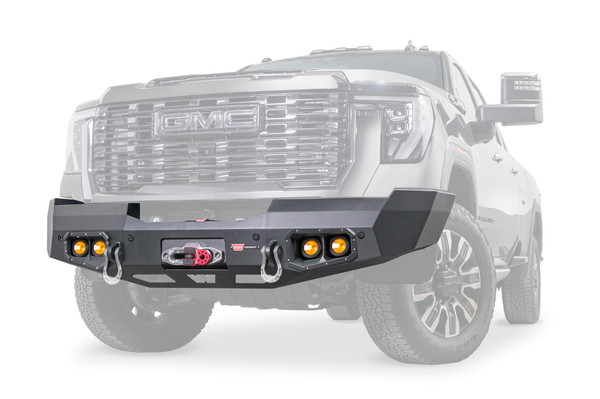 Warn 110944 Ascent Winch Bumper GMC Sierra 2500/3500HD Black Steel - WARN