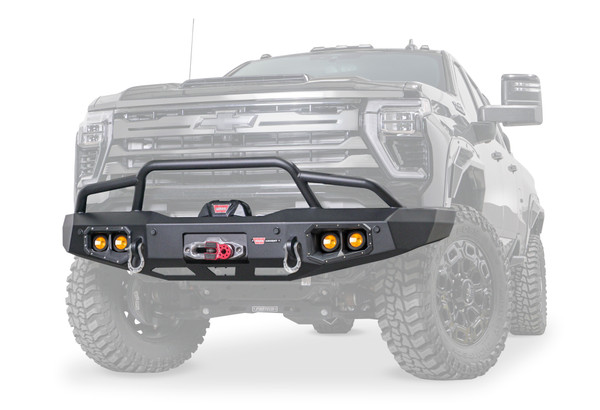 Warn 110917 Ascent Winch Bumper Black Powder Coated Steel Silverado HD - WARN