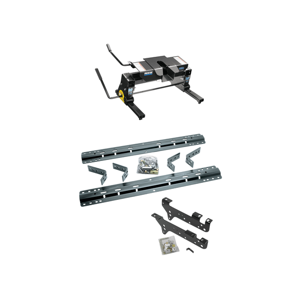 2008-2010 Ford F-250 Super Duty Except Cab & Chassis Reese 16K Slider Fifth Wheel, Dual Jaw, Complete System, Square Tube Slider (Includes Rails & Custom Fit Brackets) - Reese