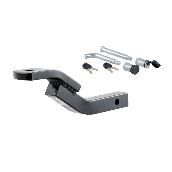 CURT 45510 Class 2 Trailer Hitch Ball Mount 3,500 lbs, 1-1/4-Inch Receiver, 3/4-Inch Hole, 3-1/8-Inch Rise with Channel Mount Lock Set (5/8" Diameter) - CURT