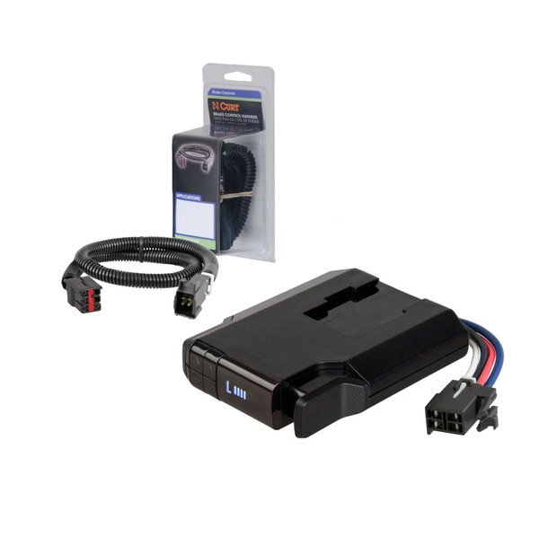 1992-2002 Ford E-150 Econoline Club Wagon CURT Venturer NEXT Time-Delay Trailer Brake Controller Plug & Play Bundle - Low Profile, Adjustable, 1-3 Axles 51116 - CURT
