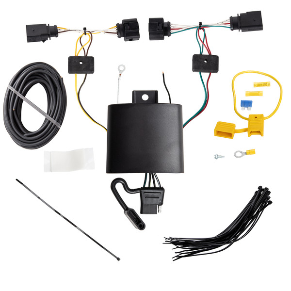 2019-2024 Volkswagen Jetta Draw-Tite Class 1 Trailer Hitch, 1-1/4 Inch Square Receiver Bundle w/ Plug-n-Play T-One Wiring Harness