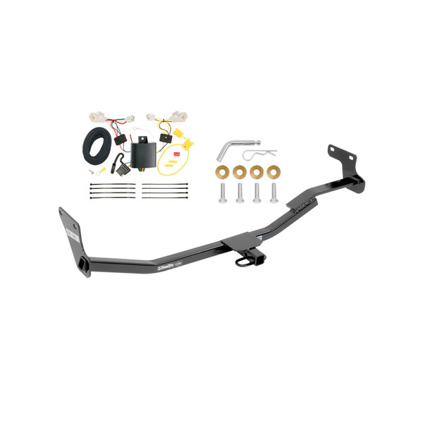 2014-2018 KIA Forte Sedan Draw-tite Class 1 Trailer Hitch, 1-1/4 Inch Square Receiver Bundle w/ Plug-n-Play T-One Wiring Harness - Draw-tite