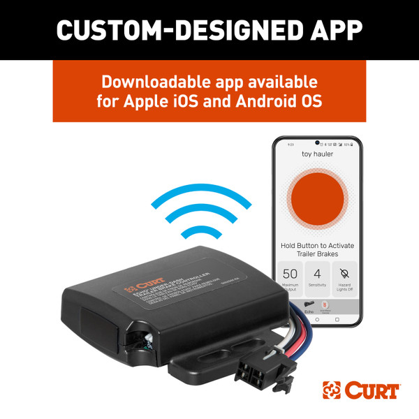 2000-2002 Ford E-450 Econoline Super Duty  CURT Echo Under-Dash Trailer Brake Controller, Bluetooth® Smartphone for 1-4 Axles #51190