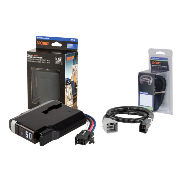 2015-2024 RAM 3500 Without factory integrated brake control (ITBC) CURT TriFlex NEXT Proportional Motion-Sensing Trailer Brake Controller for 1-4 Axles #51146 - CURT