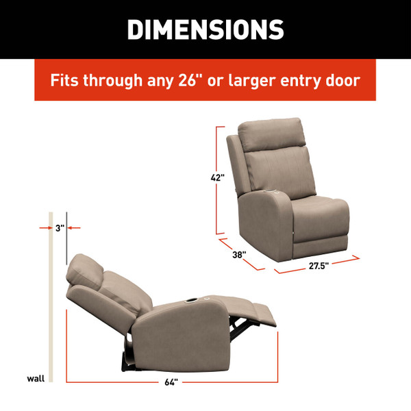 Thomas Payne Signature Thomas Payne® Signature Seismic Series RV Theater Seating Recliner - Right Arm, Driftwood #2024044196