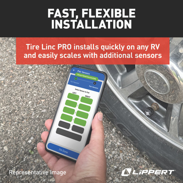 Lippert Tire Linc® PRO RV Tire Pressure & Temperature Monitoring System (TPMS) - 2-Tire Sensor Kit #2024115887
