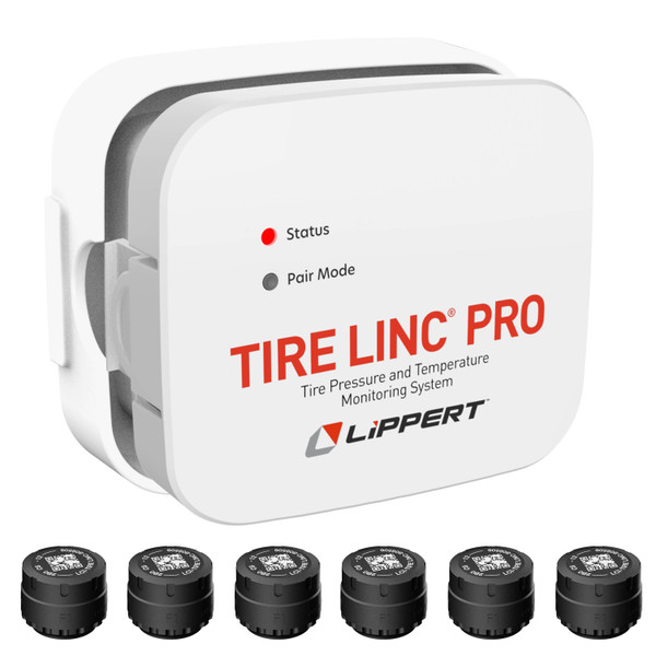 Lippert Tire Linc® PRO RV Tire Pressure & Temperature Monitoring System (TPMS) - 6-Tire Sensor Kit #2024115891 - Lippert