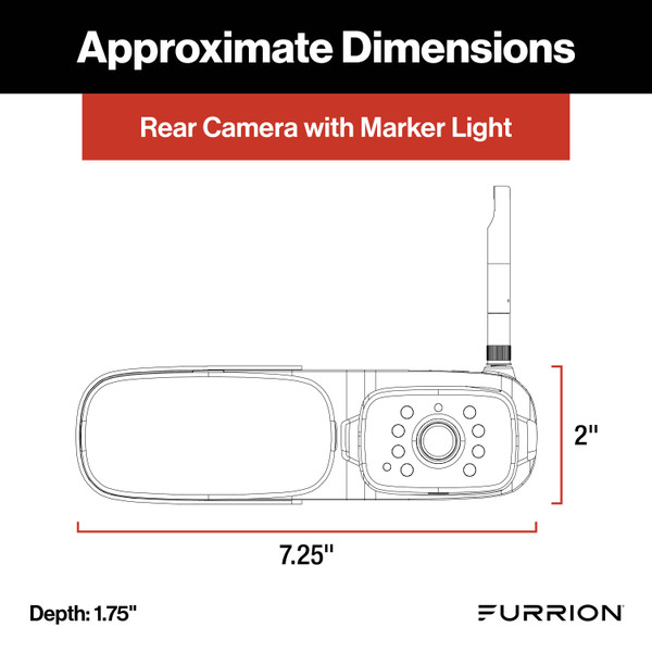 Furrion Vision S®+ RV Observation System - 7" Monitor, Side Cameras with LED Marker Lights, Sharkfin Camera, Rear Camera with LED Marker Light #2021124366