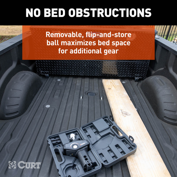 CURT 60703 38K  PowerHaul Double Lock Gooseneck Hitch for Ford F-250, F-350, F-450, 38K GTW, 9.5K Vertical Load