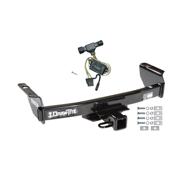 1998-2001 Mazda B2500 Draw-tite Class 3 Trailer Hitch, 2 Inch Square Receiver Bundle w/ Plug-n-Play T-One Wiring Harness - Draw-tite