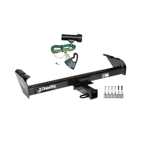 1980-1986 Ford F-150 Except w/Custom Fascia Draw-tite Class 3 Trailer Hitch, 2 Inch Square Receiver Bundle w/ Plug-n-Play T-One Wiring Harness - Draw-tite