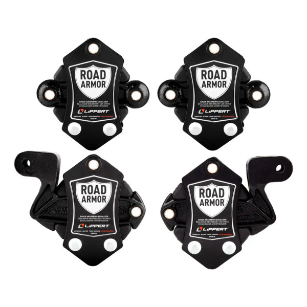 Lippert 2024115710 Road Armor Shock-Absorbing Trailer Equalizer Long Triple Axle Kit for 3,500-8,000-lb. Axles (Two Pairs)