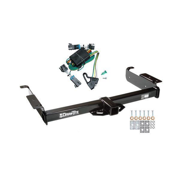 2000-2002 Chevrolet Express 3500 Draw-tite Class 3 Trailer Hitch, 2 Inch Square Receiver Bundle w/ Plug-n-Play T-One Wiring Harness - Draw-tite
